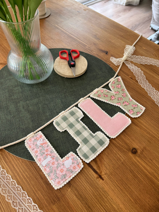 Name Banner | Cream Border | My Fabrics