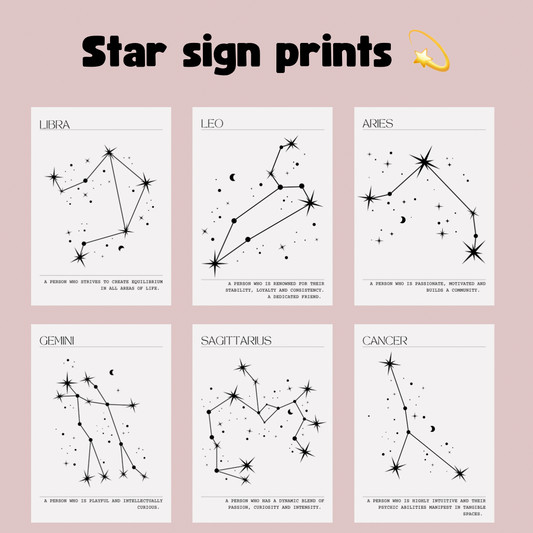 Star sign prints 💫