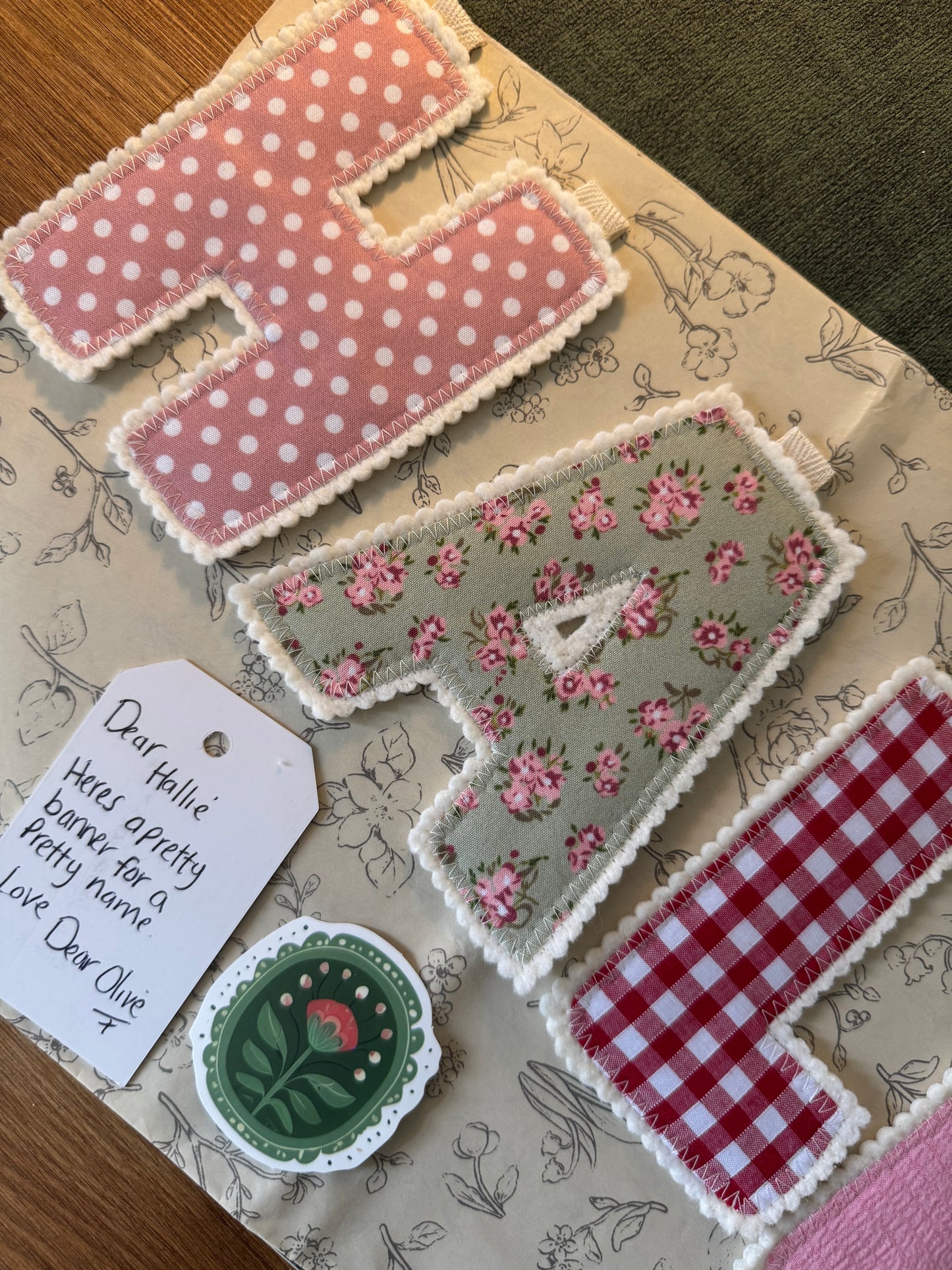 Name Banner | Cream Border | My Fabrics