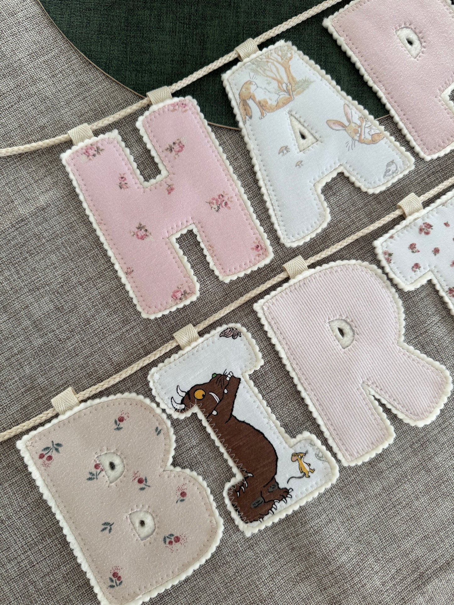 Happy Birthday Banner | Made from your baby's clothes