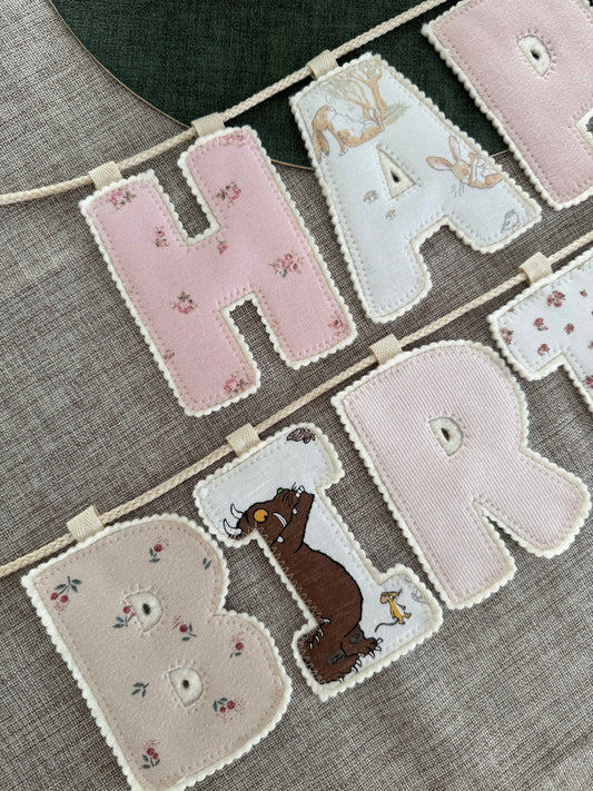 Happy Birthday Banner | Made from your baby's clothes