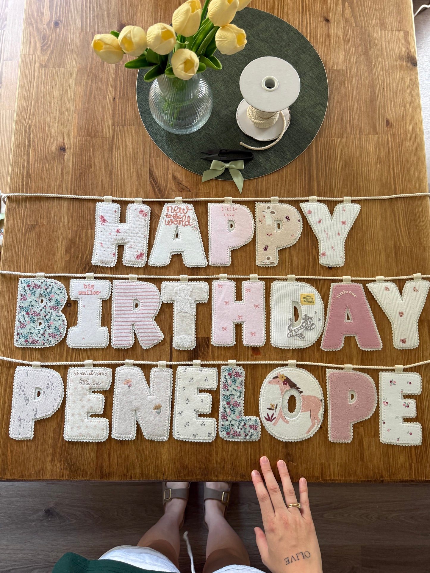 Happy Birthday Banner | Made from your baby's clothes