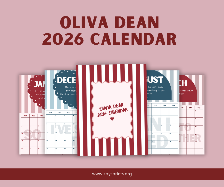 Olivia Dean 2026 Calendar