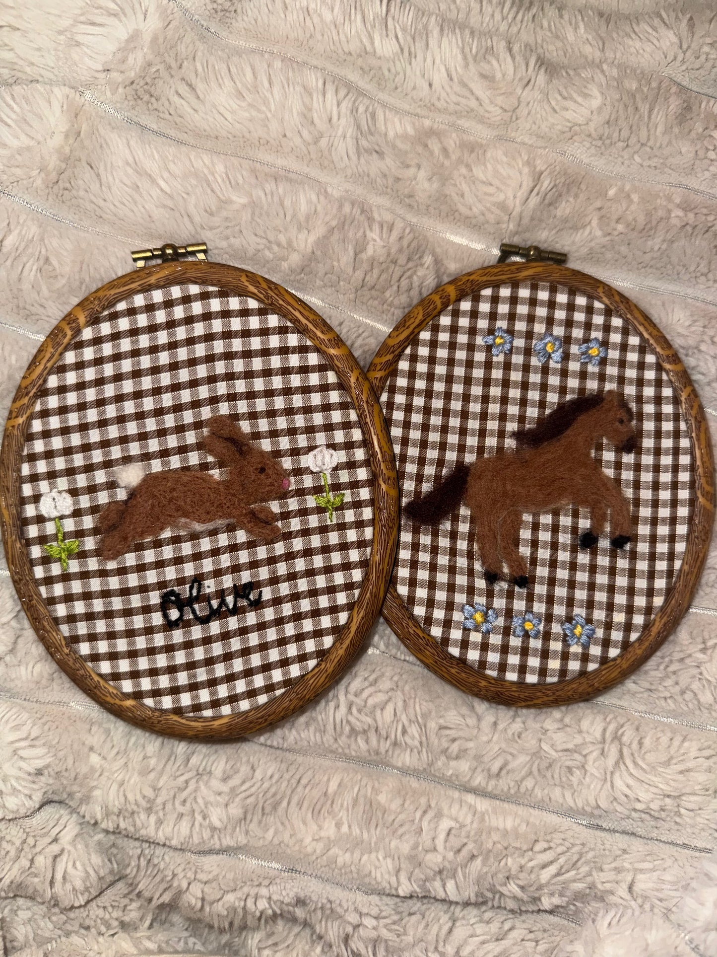 Felted Horse Wall Art | Personalised Felted Nursery Decor