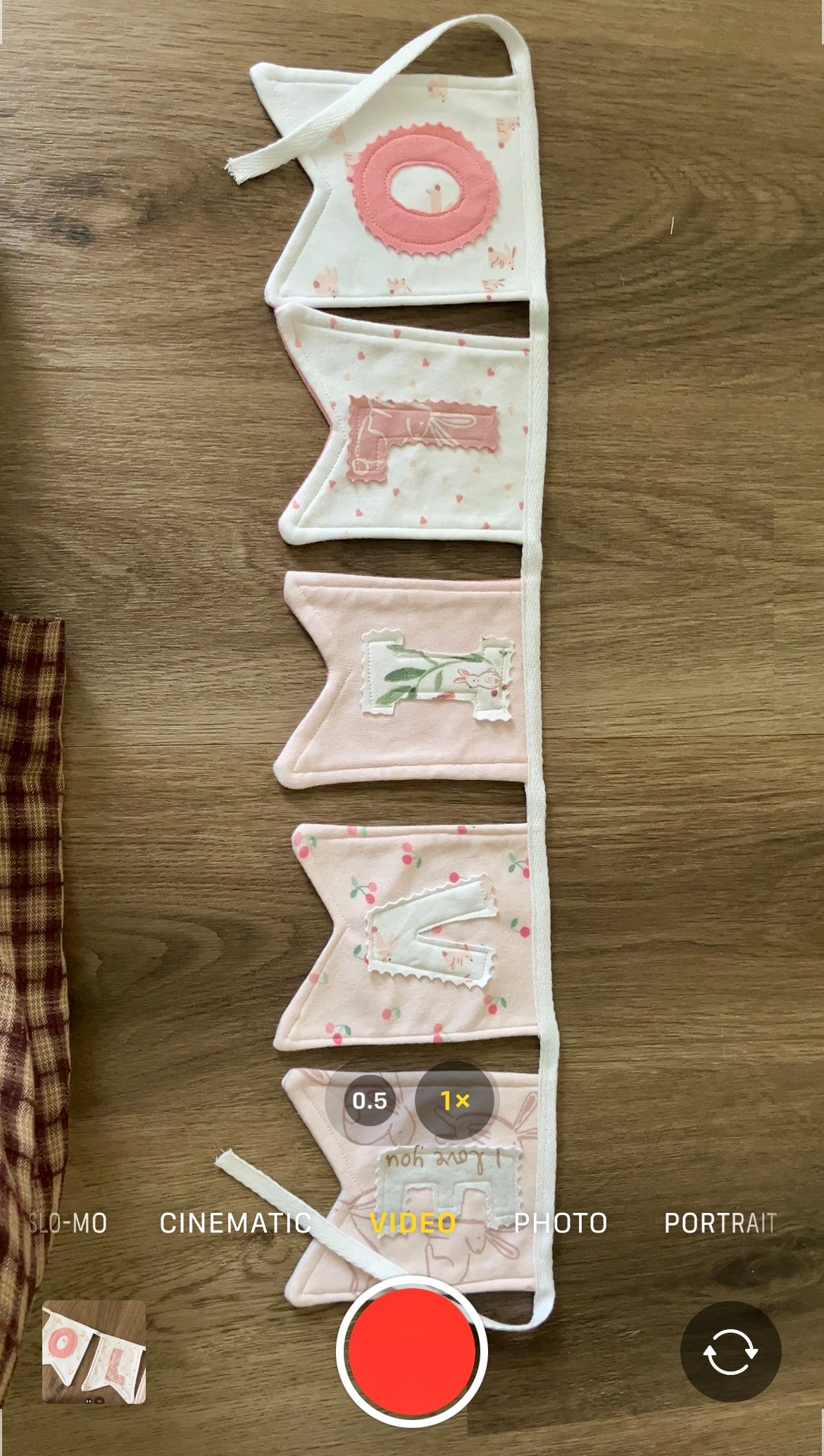 Custom Name Banner | Made From Your Babys Clothes