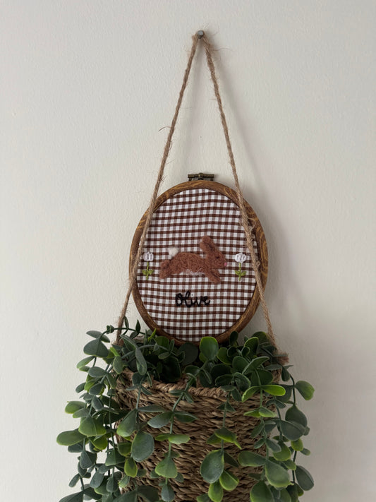 Felted Bunny Wall Art | Personalised Felted Nursery Decor
