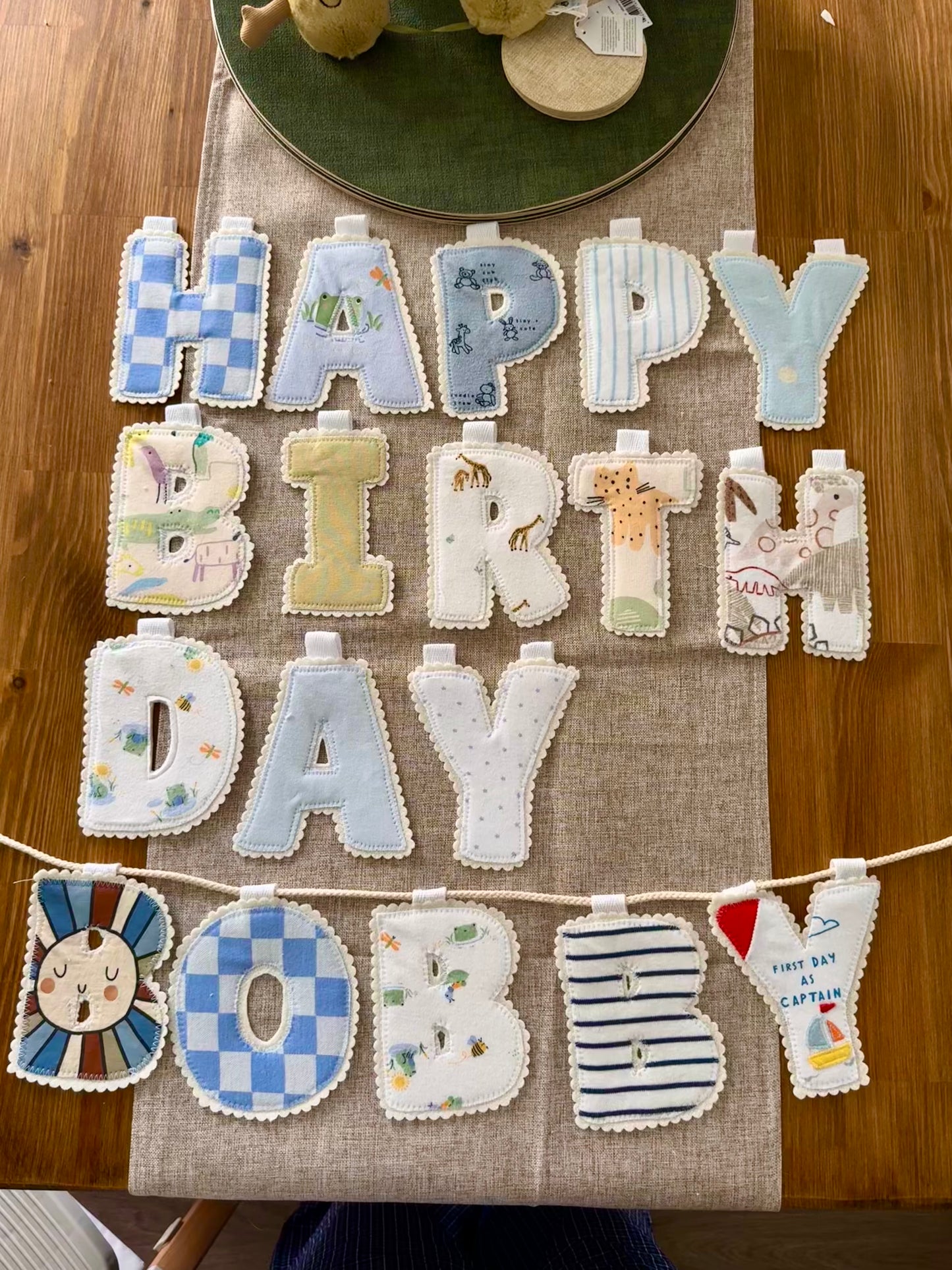 Happy Birthday Banner | Made from your baby's clothes