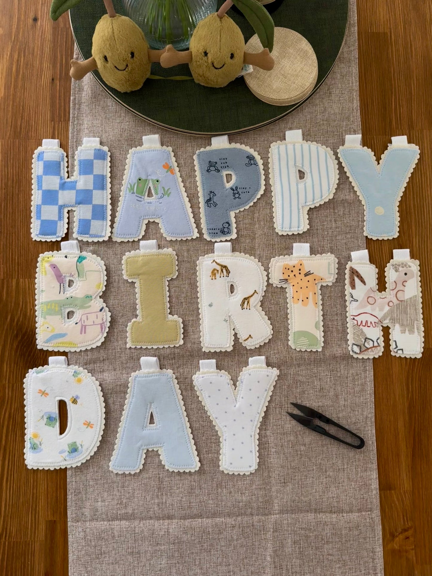 Happy Birthday Banner | Made from your baby's clothes